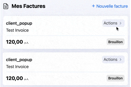 Actions sur les Factures